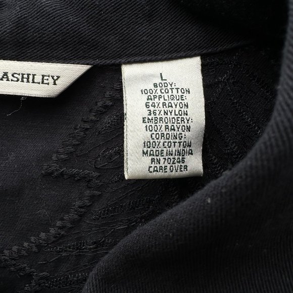 Laura Ashley Black Jean Jacket - Picture 9 of 12